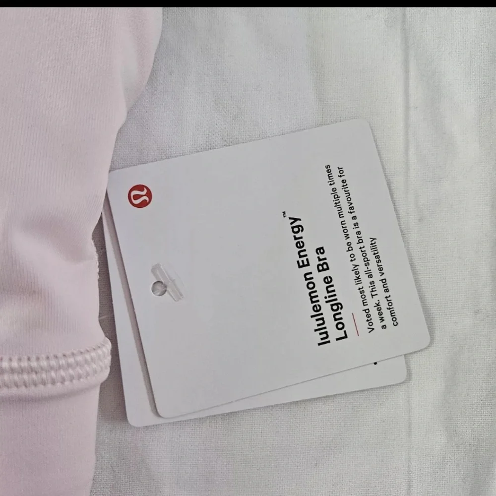 Lululemon Energy Longline Bra Medium Support FUSP Flush Pink Women's Size 8 - Picture 2 of 5